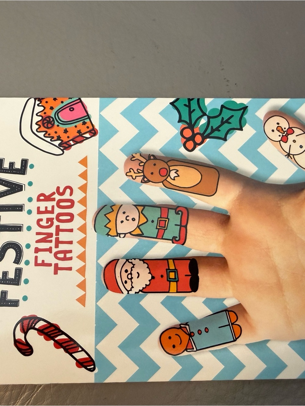 Festive Finger Tattoos - Holiday Characters